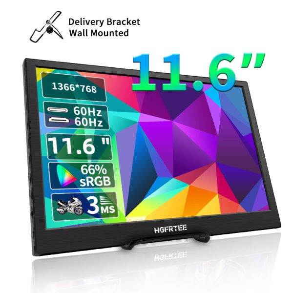 HGFRTEE 11.6-Inch Portable Display, Built-In Speaker, HD Resolution , 60Hz Refresh Rate - Ideal For Work & Entertainmen - 이미지 6
