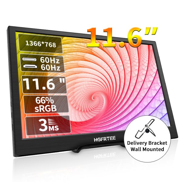 HGFRTEE 11.6-Inch Portable Display, Built-In Speaker, HD Resolution , 60Hz Refresh Rate - Ideal For Work & Entertainmen - 이미지 8