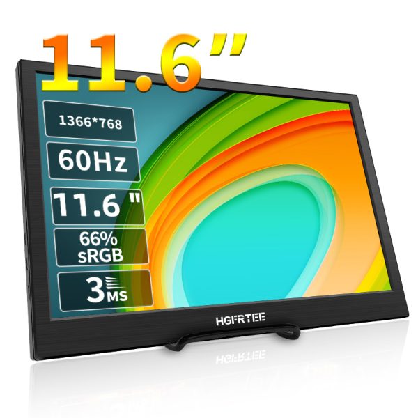 HGFRTEE 11.6-Inch Portable Display, Built-In Speaker, HD Resolution , 60Hz Refresh Rate - Ideal For Work & Entertainmen - 이미지 7