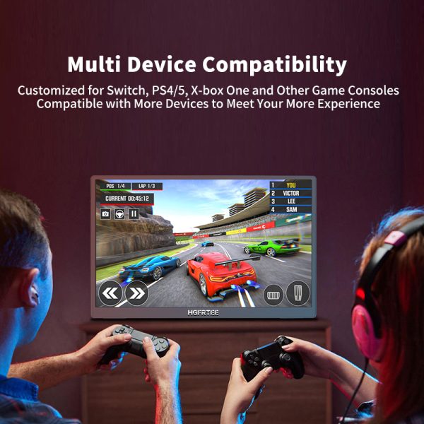 10.5 Inch HGFRTEE Portable Display Monitor With Stand, 1280P FHDR, 100% SRGB, 420nit, Ideal For Work & Entertainmen - immagine 6